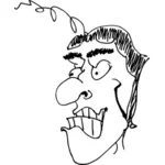 Uśmiechnięty człowiek ilustracja kreskówka szef wektor