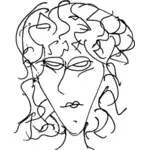 Kreslená hlava ženy