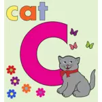 Katze mit Alphabet Buchstaben C