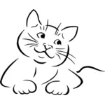 キュートな笑顔と猫のベクター画像