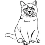 Kočka skica čárová grafika