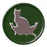 Изображение кота семьи Светоотражающий зеленую кнопку