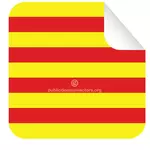 Square sticker with flag of Catalonia