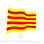 Wellenförmige Vektor Flagge von Katalonien