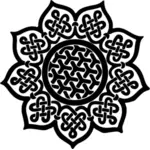 Illustrazione di vettore del mandala celtico in bianco e nero