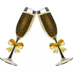 Ilustracja wektorowa okulary szampana