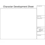 Vector illustration of printable character development sheet