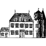 Francuskiego zamku ilustracji czarno-białych wektor