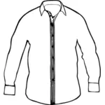 Vektorgrafik med mannens vit skjorta med krage