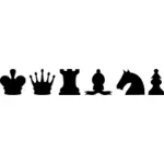 शतरंज के मोहरे के सेट के सिल्हूट वेक्टर छवि