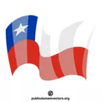 Drapeau national du Chili agité