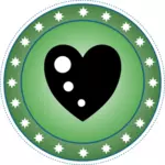 Groene hart badge vectorillustratie