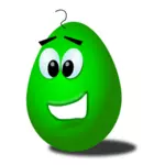 Vihreä sarjakuva muna vektori kuva