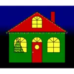 Hus med Christmas lys vectorimage
