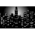 Черный и белый ночное время город горизонт векторное изображение