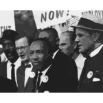 Martin Luther King with his men