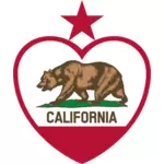 Republikken California flagg i hjerte form vektor bilde