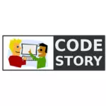 कोड कहानी लोगो वेक्टर छवि