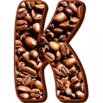 Boabe de cafea tipografie K