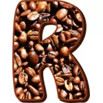 Kirjain R kahvipapuissa