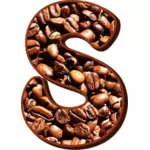 حرف S مع تعبئة القهوة