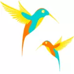 Kolibříky v letu ilustrace