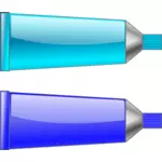 파란색과 청록색 컬러 튜브의 벡터 이미지