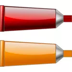 벡터 드로잉의 붉은 색과 오렌지색 컬러 튜브
