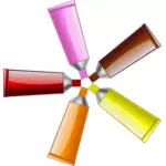 Abbildung von rot, gelb, Braun, orange, rosa Farbe Rohren
