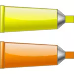 Tuburi de culoare galben şi portocaliu