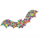 Colorful bat mosaic