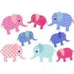 Elefanti retrò colorati