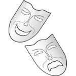 Des masques de théâtre Comédie et tragédie vector image