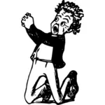 Ilustraţie vectorială băiat cerşit pe personajul de benzi desenate genunchi