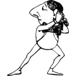 Vector illustraties van komische karakter gymnastiek danser
