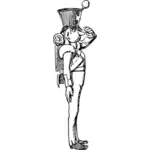 Vector clip art of palace guard at work