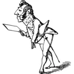 Vector image of king's servant with a note