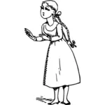 Vectorul miniaturi tinere fete cu două ponytails