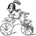 Vektorgrafikken soldat på en sykkel tegneserie tegnet