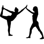 Cooperative yoga silhouette