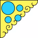 Grafică vectorială, de colţ pastelate de albastru şi galben de decorare