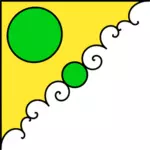 녹색과 노란색 코너 장식의 벡터 이미지