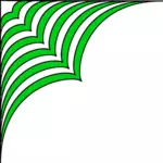 Image vectorielle de décoration coin en vert et blanc