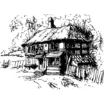 Country cottage vector sketch
