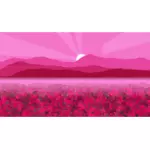 Ilustraţie roz de flori de câmp