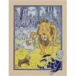 臆病なライオン オズの魔法使いポスター ベクトル クリップ アート