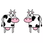Vector afbeelding van twee koeien