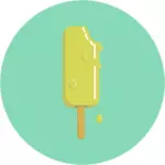 Green ice cream on stick vector drawing