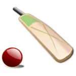 Cricket bat och bollen vektor illustrationer