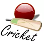 Cricket liliac şi mingea vector imagine